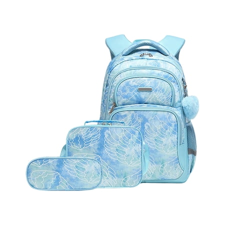 GIPQJK Kids School Backpack Set with Insulated Lunch Bag and Pencil Case Lightweight Printed Elementary Bookbag for Boys Girls M