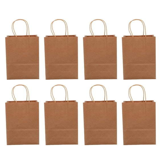 Sold 20Pcs Kraft Paper Bags Kraft Takeaway Bags Paper Bags with Handles Paper Bags