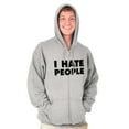 thumbnail image 5 of I Hate People Sarcastic Cynical Humor Zip Up Hoodie Men's Women's Brisco Brands S, 5 of 6