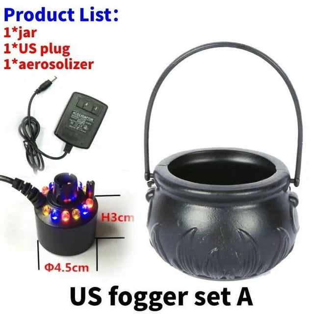 Halloween Witch Pot Cauldron 12 Color Changing Party Prop Color Changing Holiday Party Prop Decor Mist Maker Smoke Fog Machine