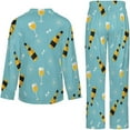 thumbnail image 5 of Top-kevin Women Long Sleeve Pajama Set Comfy Pjs Sets Champagne Bottles Glasses Stars 2 Piece Lounge Set, 5 of 12