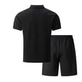 thumbnail image 4 of Kakii Men's Casual Track Set - Geometric Twill Pattern Short Sleeve Jacket and Matching Shorts, Spring Summer Outfit, 4 of 4