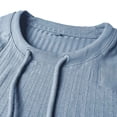 thumbnail image 7 of FRSASU Mens Spring Summer Solid Color Ribbed T-Shirt Knitted Short Sleeve Tee, Vtage Drawstring Henley Collar T-shirts Blue, 7 of 7