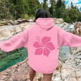 thumbnail image 3 of DDAPJ pyju Pink Flower Hoodie for Women Teen Girls Cute Hooded Sweatshirts Trendy Casual Graphic Hoodies Oversized Drawstring Pullover Tops Pink S, 3 of 6