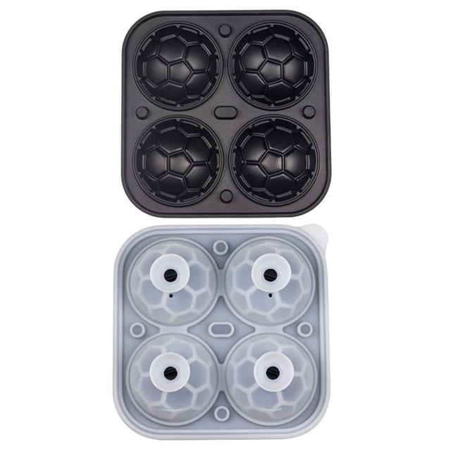 Ice Cube Tray Silicone Ice | Soccer Shape Cold Block Template | Ice Drinks Coffee Juice Beverage Refrigerator Kitchen Home Restaurant