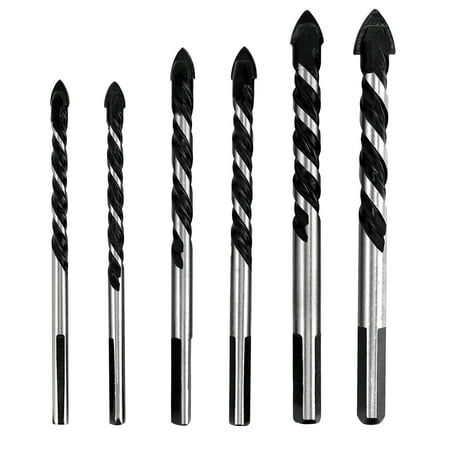 

6PCS Ceramic Tile Drill Bits Masonry Drill Bits Set for Glass Brick Concrete Wood Tungsten Carbide Tip for Wall Mirror and Ceramic Tile with size 6 6 8 8 10 12mm