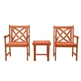 thumbnail image 2 of Malibu Outdoor Patio 3-Piece Wood Dining Set, 2 of 5