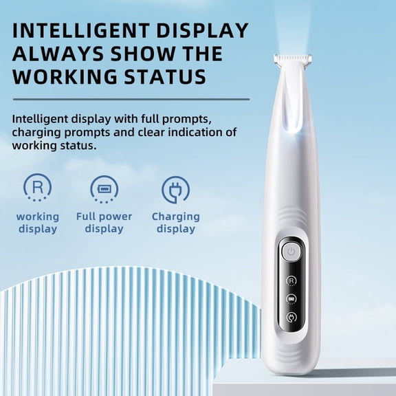 New Dog Paw Trimmer with LED Light Fully Waterproof Pet Hair Trimmer with LED Display Dog Clippers for Grooming 18mm Widen Blade