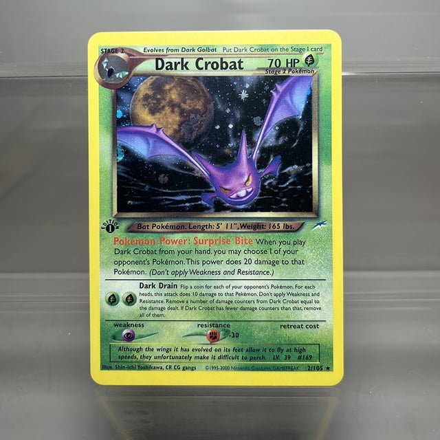 Pokemom First Edition Neo Series Flash Cards Dark Ampharos Light Arcanine Erika's Victreebel PTCG Proxy Cards Kids Toys