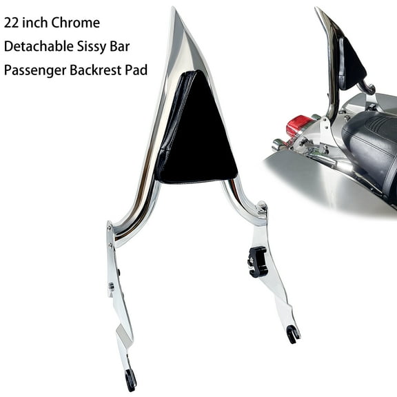 Fjpacemt 22" Sissy Bar Detachable Backrest for 09-24 Motorcycle Harley Road King Electra Glide Ultra