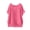 Hot Pink, variant on Staron Summer Tops for Women Casual Loose Batwing Sleeve Shirt Solid Color Round Neck 3/4 Sleeve Blouse, Khaki L