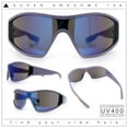 thumbnail image 2 of Wrap Curved Color Mirror Oversize Shield Sport Plastic Sunglasses Lavender - Blue Mirror, 2 of 8