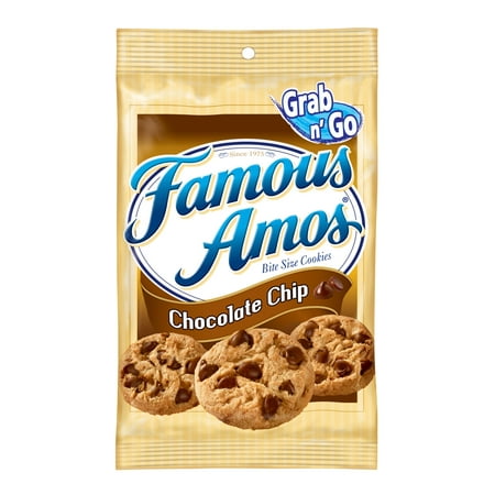 Famous Amos Grab n' Go Bite Size Cookies, Chocolate Chip, 3 Oz (Innerpack of