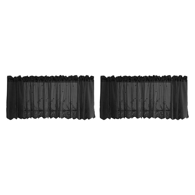 Cortinas de encaje 2 Piezas Gloria 130x41 Cm Niveles de ventana de encaje bordado