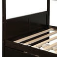 thumbnail image 5 of Full Over Full Bunk Bed with Twin Size Trundle, Solid Wood Bunk Beds Full Over Full with Safety Railand Ladder, Convertible to Two Full-Size Platform Bed, Bunk Bed for Kids Teens Adults, Espresso, 5 of 9