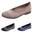 thumbnail image 4 of CPNG Women Walking Shoes Pointed Toe Lightweight Soft Slip On Mesh Flat Shoes Woven Orthopedic Soft Arch Support Breathable Work Office Sneakers, 4 of 8