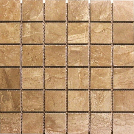 Onyx Royal 12 in. x 12 in. x 10mm Polished Porcelain Mesh-Mounted Mosaic Floor and Wall Tile (8 sq. ft. / case)