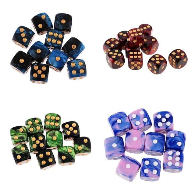 40x D6 dados 6 caras dados de juego digitales para enseñanza de matemáticas juego de rol juguetes Accesorios Hugo Dados poliédricos