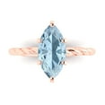thumbnail image 2 of 2 ct Marquise Cut Natural Swiss Blue Topaz Solitaire Engagement Ring for Women in 18K Rose Gold, 2 of 2