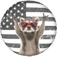 thumbnail image 2 of Funny Raccoon Spare Tire Cover Black White American Flag Wheel Protector for Truck SUV Trailer Camping Rv Tire Covers, 2 of 10