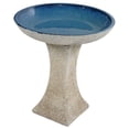 thumbnail image 1 of Sunnydaze Nantes Ceramic Bird Bath with Lava Finish - White Distressed Ceramic Finish - 16" H, 1 of 10
