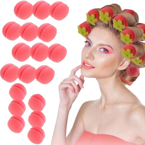 1. 18PCS Strawberry Hair Rollers Heatless Curling Foam Rods for Long Hair Styling
