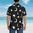 thumbnail image 4 of Susaid Crescent and Stars Print Hawaiian Shirts for Men Women,Hawaiian Summer Short-Sleeve Casual Relaxed-Fit Button-Down,Medium, 4 of 7