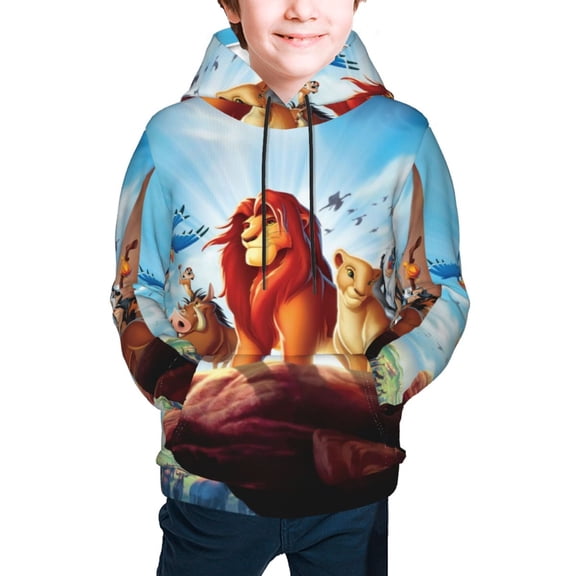 The Lion King Boys Girls Hoodies Fashion Graphic Hooded Sweatshirt Casual Pullover Outwear for Kids Youth