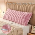 thumbnail image 5 of Faux Fur Fluffy Body Pillow for Adults - Firm Body Pillow Insert with Shredded Blue Memory Foam, Adjustable Height, Soft Support for Side Sleeping, Pregnant Women, Washable, 20x54 Inch (Pink), 5 of 8
