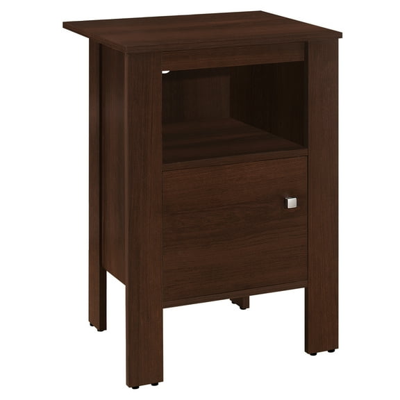 Monarch Specialties I 2139 Accent Table - Night Stand with Storage, Cherry