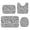Black and White Leopard Print, variant on Black and Brown Leopard Print Bathroom Rug Set 4 Piece,Includes Contour,Lid Cover,Bath Mat,Non-Slip Extra Soft Absorbent Washable