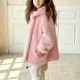 thumbnail image 5 of NAISIBABY Girls Faux Fur Coat (5-14T), Hooded Fluffy Thermal Lined Double-Breasted Winter Fashion Warm Coat Pink 9T, 5 of 7