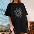 thumbnail image 1 of Puntoco Blusa de manga corta informal con estampado de sol y luna vintage para mujer Puntoco Puntoco-3516, 1 of 8