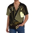 thumbnail image 1 of Balery Casino Cards 1 Camisa Casual de Manga Corta con Botones para Hombre, Texturizada, Estilo Cubano, para Playa, Verano-Medium, 1 of 5