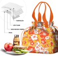 thumbnail image 4 of Pioneer Flower Floral Print Pattern Drawstring Lunch Bag Women - Drawstring Lunch Bag Insulated for Work Office - Stain-Resistant Large Lunchbags for Women with Multi-Pockets, 4 of 6