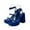 Blue, variant on Womens High Heel Thick-Soled Strappy High-Heeled Sandals Women's Sandals Black 40