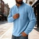 thumbnail image 4 of pstuiky camisas de manga larga para hombre, Camiseta informal de manga larga con botones y cuello alto de color liso para hombre camisetas de hombre xxxxxl, 4 of 8