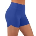 thumbnail image 2 of CFLVAEK Biker Shorts for Women Plus Size Tummy Control Butt Lift Shorts Solid Color High Waisted Yoga Running Shorts Blue S, 2 of 8
