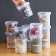 thumbnail image 4 of Food Storage Container with Airtight Bamboo Lid Set Of 6, Clear Glass Canister Food Jar with Sealing Lid Kitchen Pantry Storage Container for Sugar Flour Cereal Pasta Snack Coffee Beans, 4 of 5