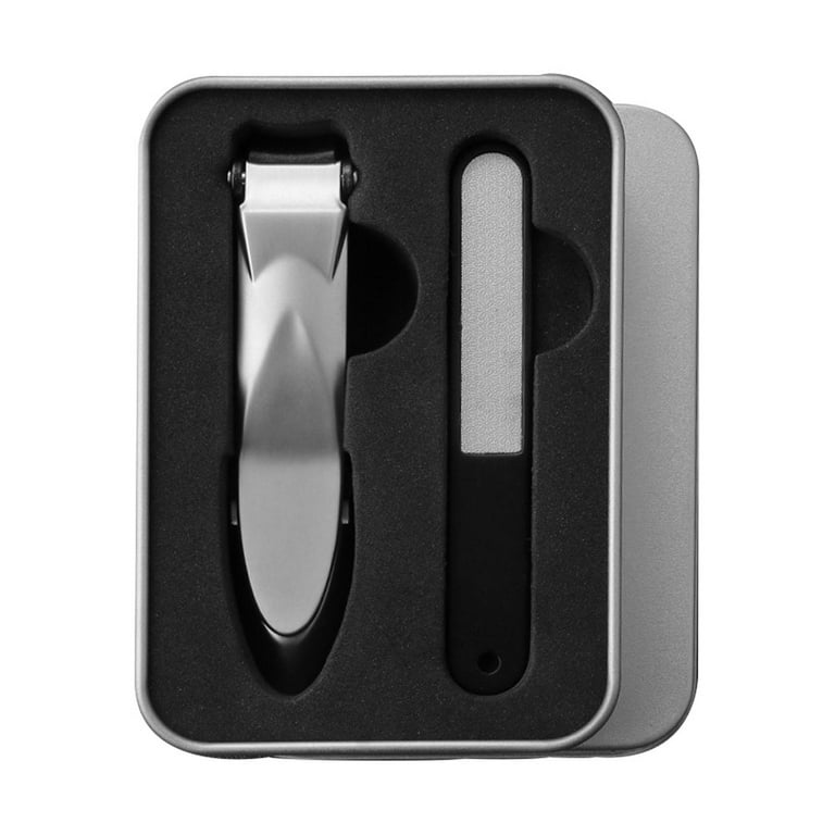 FERYES 3-in-1 Fingernail Clipper with No-Splash Nail Catcher and Metal  Storage Box - Toenail Clipper with Nail File for Men & Women - Black