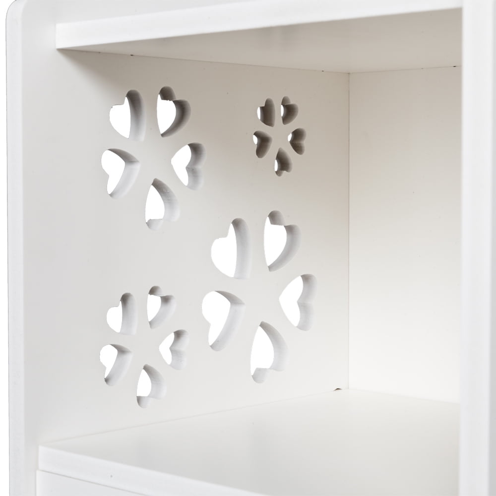 Kepooman 3-tier Bathroom Storage Cabinet with Garbage Can, White Kepooman 3-tier Bathroom Storage Cabinet with Garbage Can, White