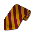 thumbnail image 1 of NYFASHION101 Men's 2.75" Slim College Stripe Woven Tie, Deep Purple/Golden Yellow, 1 of 1