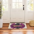 thumbnail image 6 of Purple Floral Pattern Floor Door Mat Outdoor Indoor for Home Entrance Welcome Mats 32"x20", 6 of 8