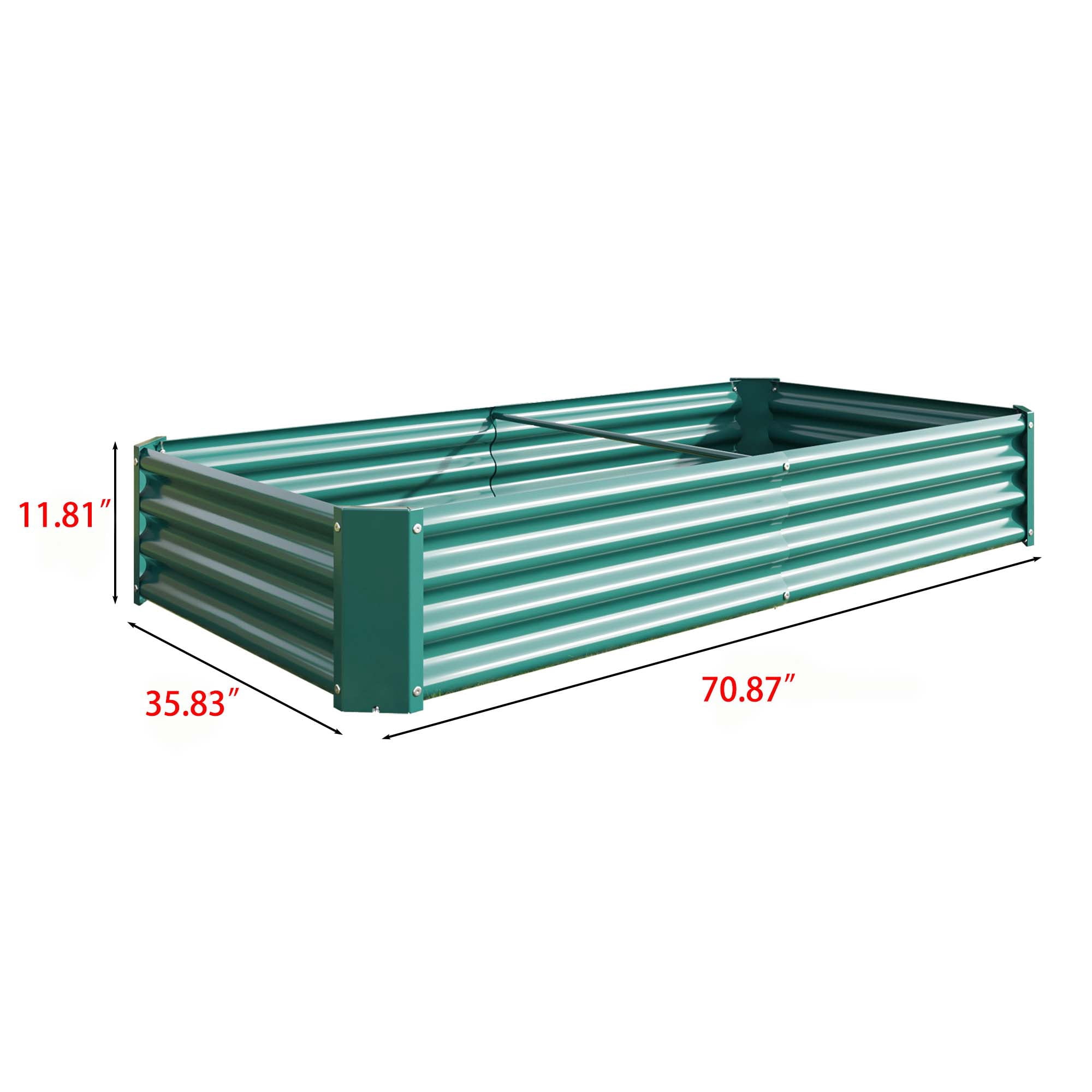 Aukfa Raised Garden Bed Outdoor, Large Heavy Metal Planter Box Steel Kit for Vegetables Flowers Herb, 6 ft x 3 ft, Green