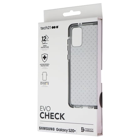 Tech21 Evo Check Series Gel Case for Samsung Galaxy S20  (Plus) 5G- Smokey Black