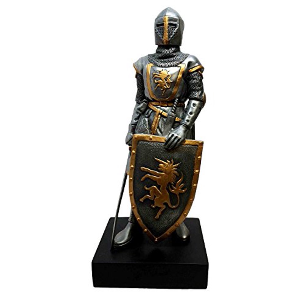 FRENCH MEDIEVAL KNIGHT GUARDIAN STATUE FIGURINE ROYAL SUIT OF ARMOR 9