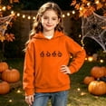 thumbnail image 6 of HAOTAGS Girls Halloween Long Sleeve Hoodie Size 8-10, Printed Casual Pullover Sweatshirt with Pocket Orange, 6 of 10
