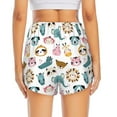 thumbnail image 2 of Lsque Cartoon Animals Printed Women's Running Shorts with Liner Pockets,Elastic Quick Dry Workout Athletic Gym Yoga Shorts,Womens High Waist Shorts-Small, 2 of 9