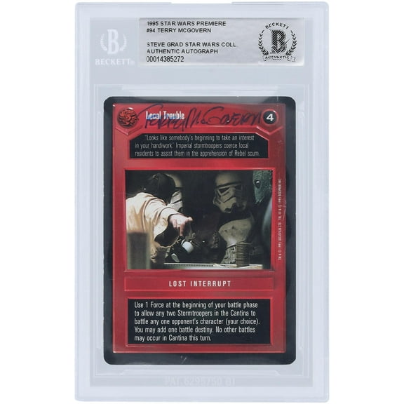Terry McGovern Star Wars Autographed 1995 CCG Premiere #94 BGS Authenticated Card
