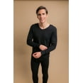 thumbnail image 3 of Men's Cottonique M17705 Latex Free Organic Cotton Thermal Shirt (Black 2XL), 3 of 5